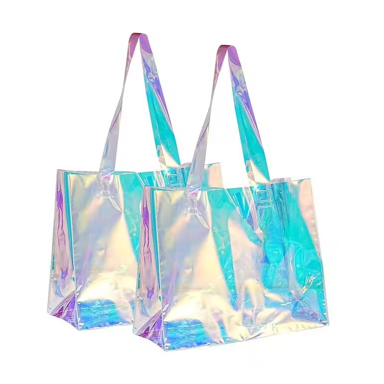 Bolsas de compras holográficas transparentes